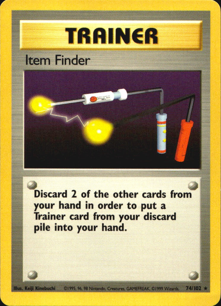 Item Finder 74/102 Rare Base Set Unlimited Pokemon Near Mint