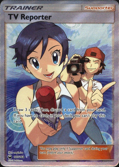 TV Reporter 167/168 Rare Ultra Celestial Storm Pokemon Near Mint