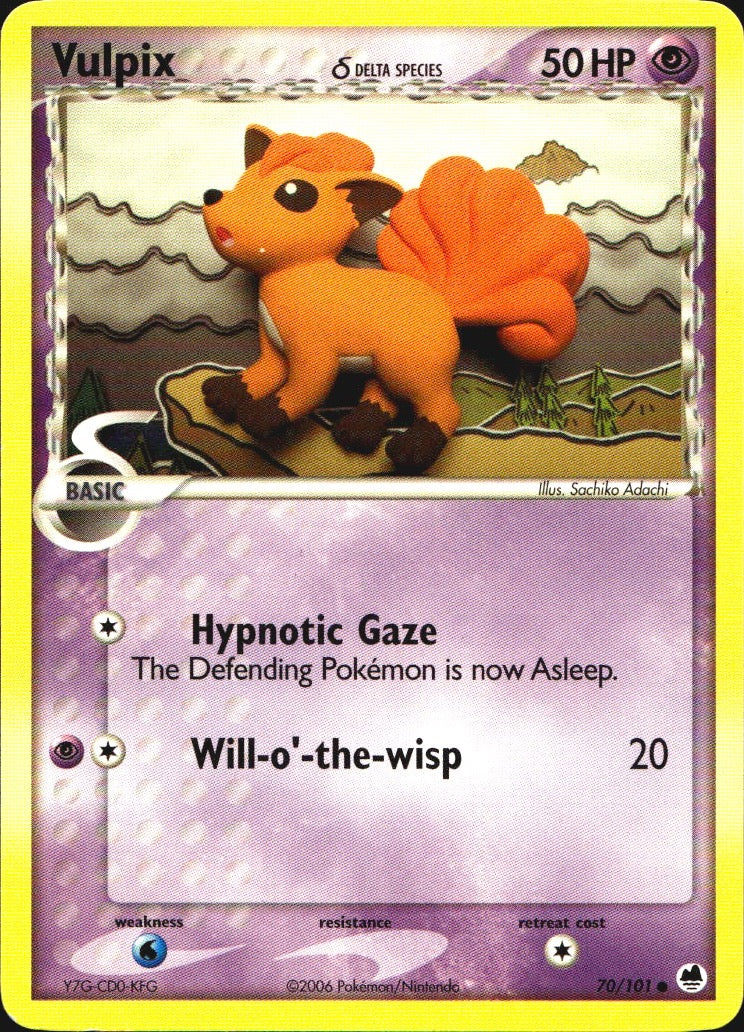 Vulpix 70/101 Common Dragon Frontiers Pokemon Near Mint