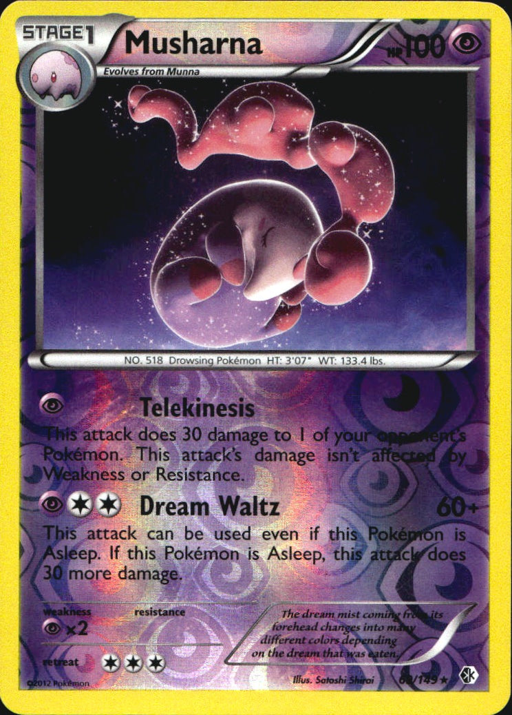 Musharna 69/149 Rare Boundaries Crossed Pokemon Reverse Holo Near Mint