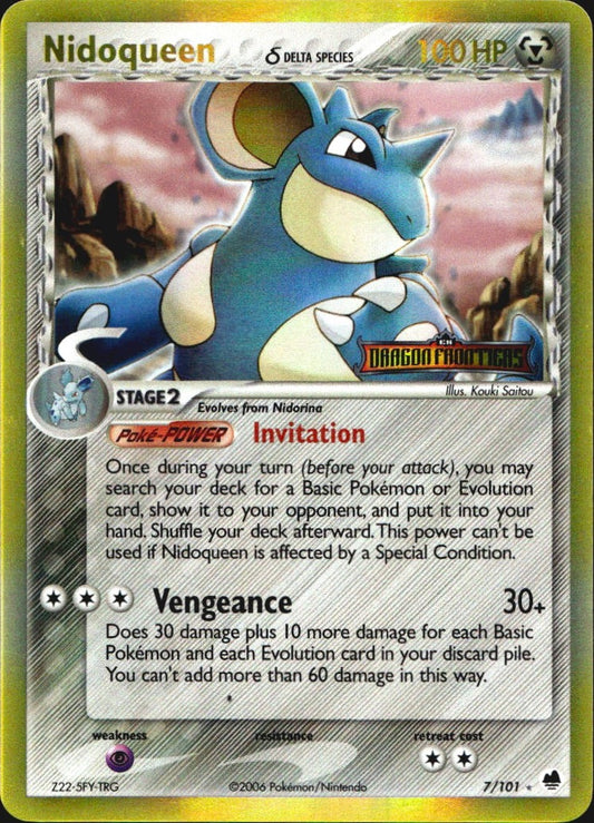 Nidoqueen 7/101 Holo Rare Dragon Frontiers Pokemon Reverse Holo Near Mint