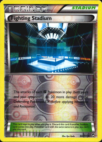 Fighting Stadium 90/111 Uncommon Furious Fists Pokemon Reverse Holo Near Mint