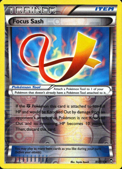 Focus Sash 91/111 Uncommon Furious Fists Pokemon Reverse Holo Near Mint