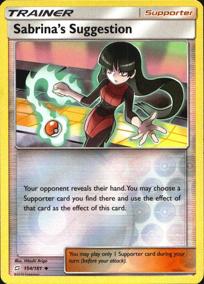 Sabrina's Suggestion 154/181 Uncommon Team Up Pokemon Reverse Holo Near Mint