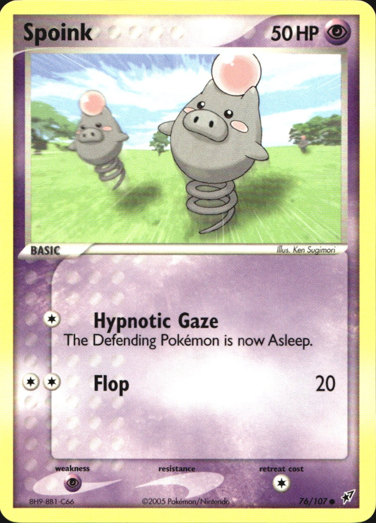 Spoink 76/107 Common Deoxys Pokemon Near Mint