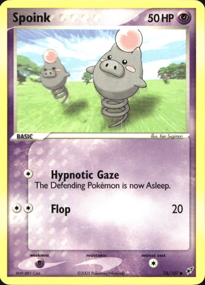 Spoink 76/107 Common Deoxys Pokemon Near Mint