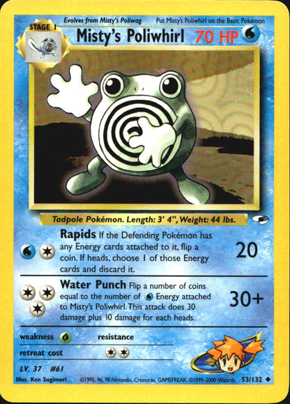 Misty's Poliwhirl 53/132 Uncommon Gym Heroes Pokemon Near Mint