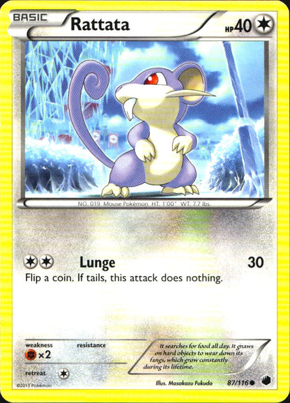 Rattata 87/116 Common Plasma Freeze Pokemon Near Mint