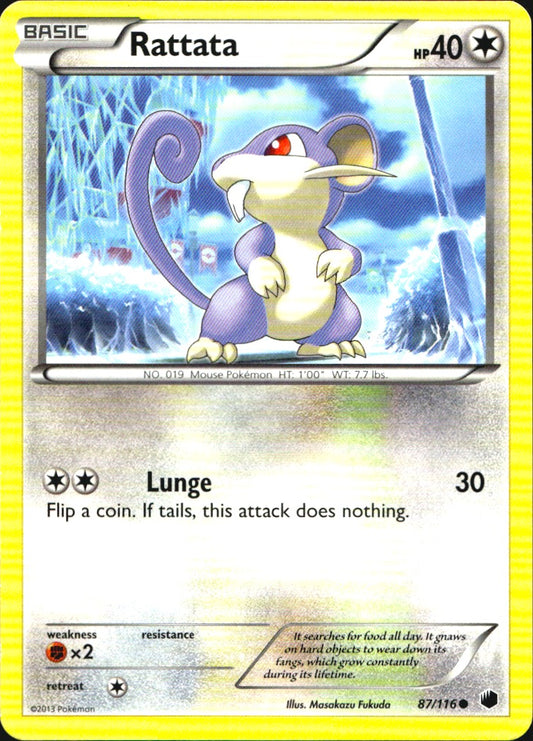 Rattata 87/116 Common Plasma Freeze Pokemon Near Mint