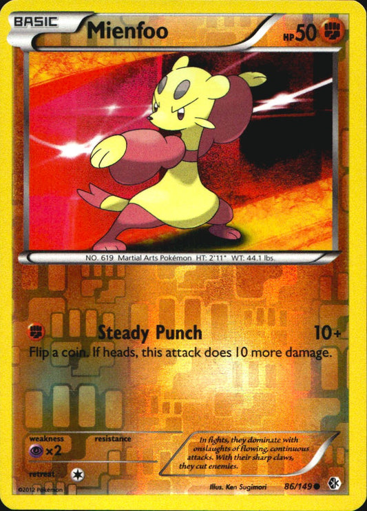 Mienfoo 86/149 Common Boundaries Crossed Pokemon Reverse Holo Near Mint