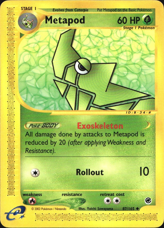 Metapod 87/165 Uncommon Expedition Base Set Pokemon Near Mint
