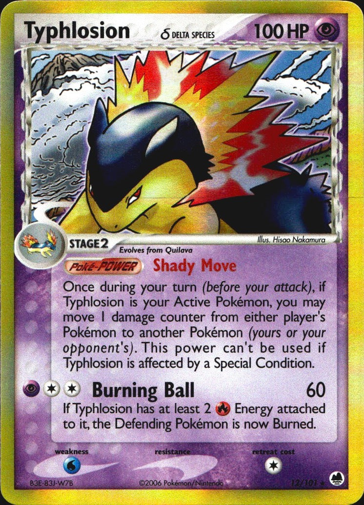 Typhlosion 12/101 Holo Rare Dragon Frontiers Pokemon Near Mint