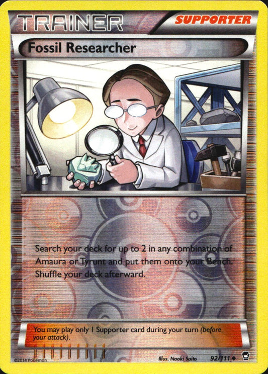 Fossil Researcher 92/111 Uncommon Furious Fists Pokemon Reverse Holo Near Mint