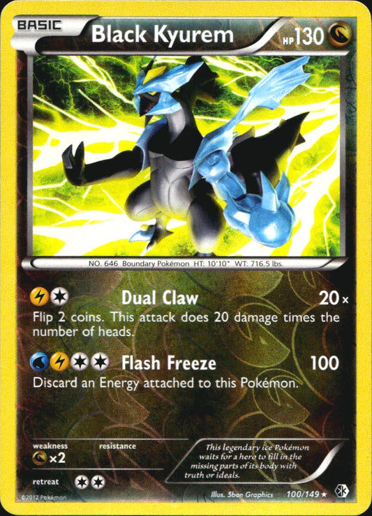 Black Kyurem 100/149 Rare Boundaries Crossed Pokemon Reverse Holo Near Mint