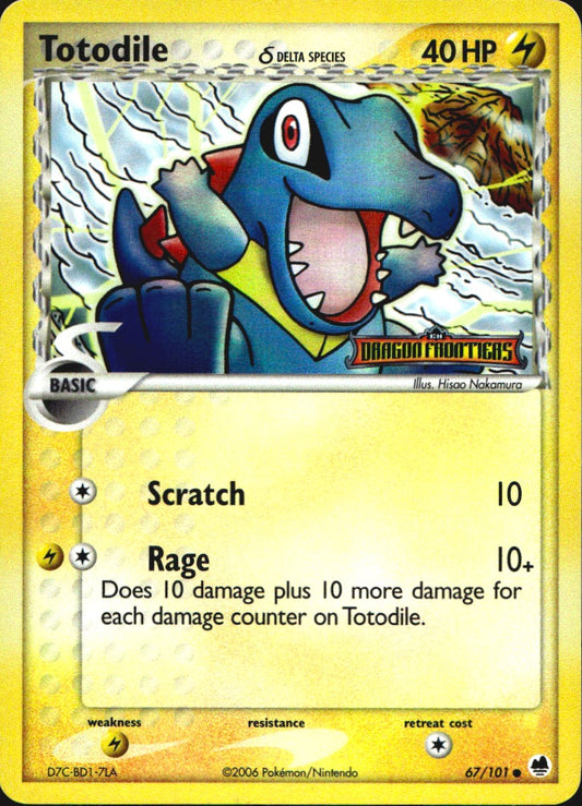 Totodile 67/101 Common Dragon Frontiers Pokemon Reverse Holo Near Mint