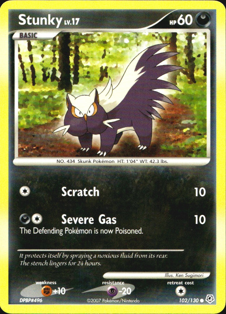 Stunky 102/130 Common Diamond & Pearl Pokemon Near Mint