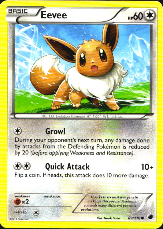 Eevee 89/116 Common Plasma Freeze Pokemon Near Mint