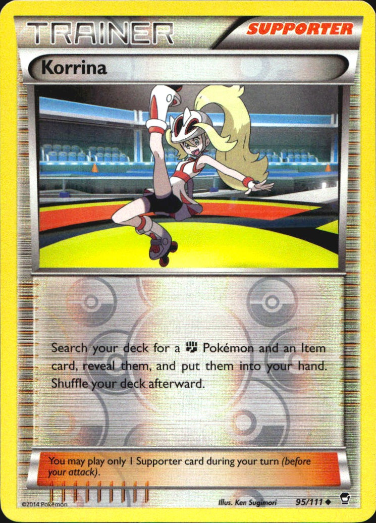 Korrina 95/111 Uncommon Furious Fists Pokemon Reverse Holo Near Mint