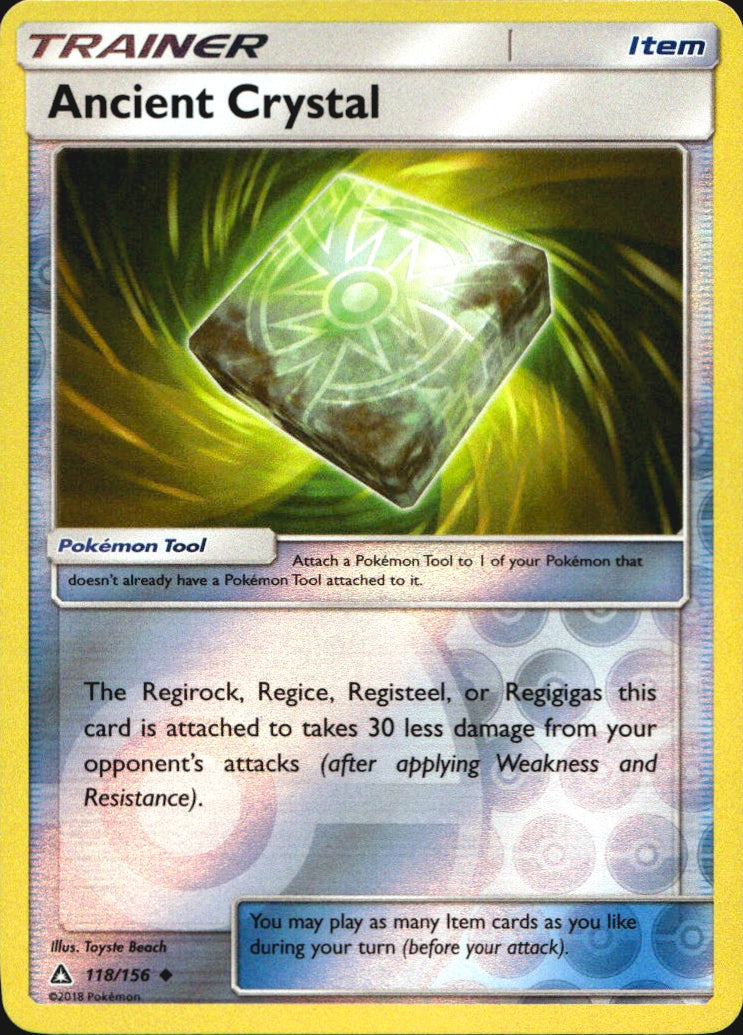 Ancient Crystal 118/156 Uncommon Ultra Prism Pokemon Reverse Holo Near Mint