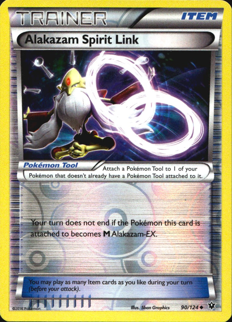 Alakazam Spirit Link 90/124 Uncommon Fates Collide Pokemon Reverse Holo NM