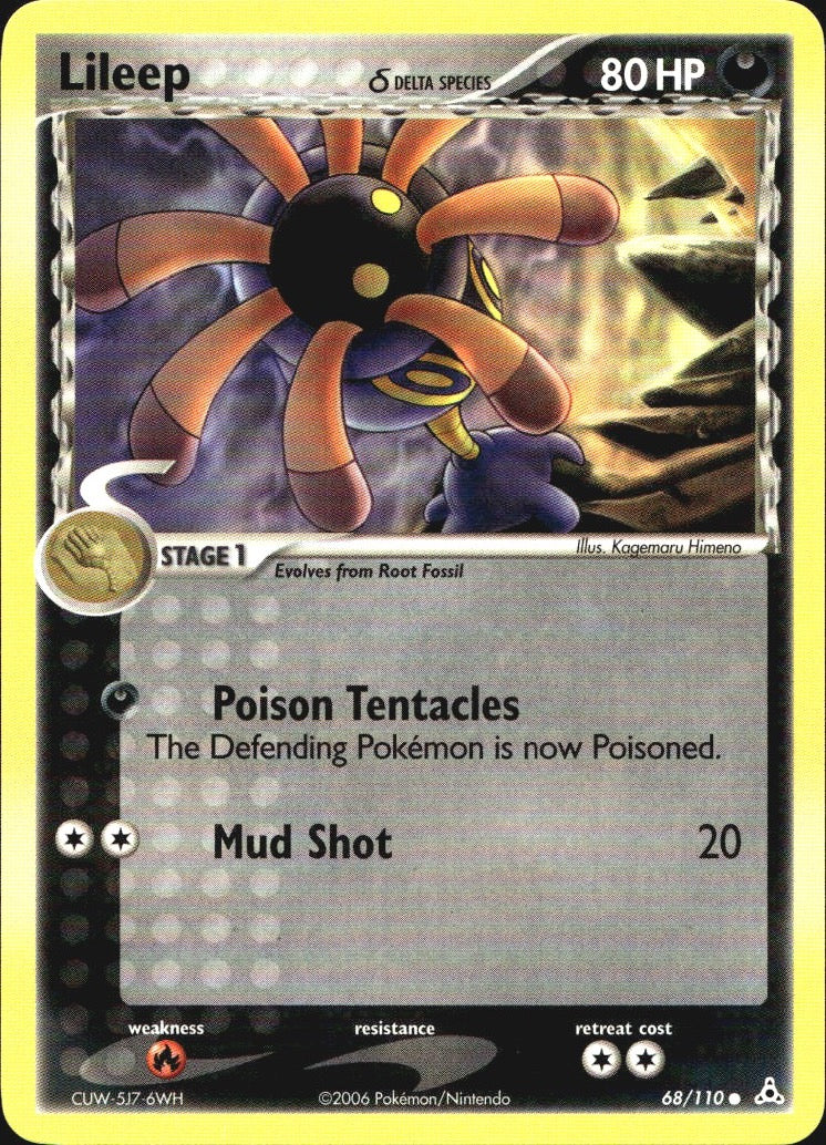 Lileep 68/110 Common Holon Phantoms Pokemon Near Mint