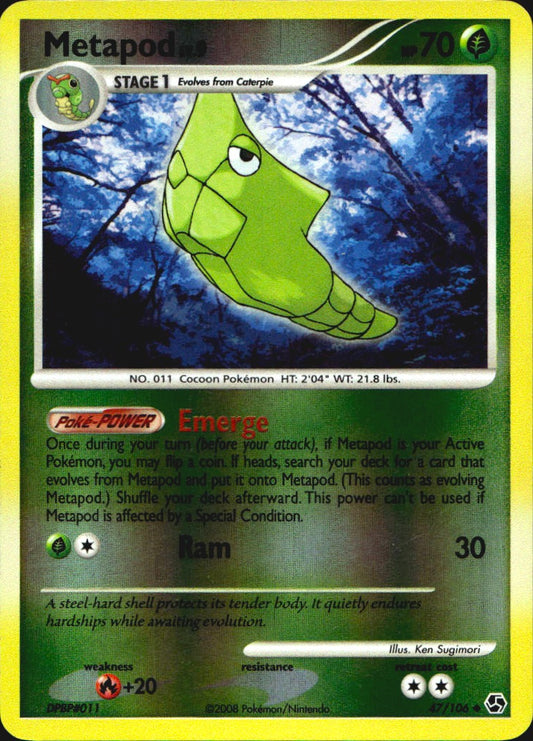 Metapod 47/106 Uncommon Great Encounters Pokemon Reverse Holo Near Mint