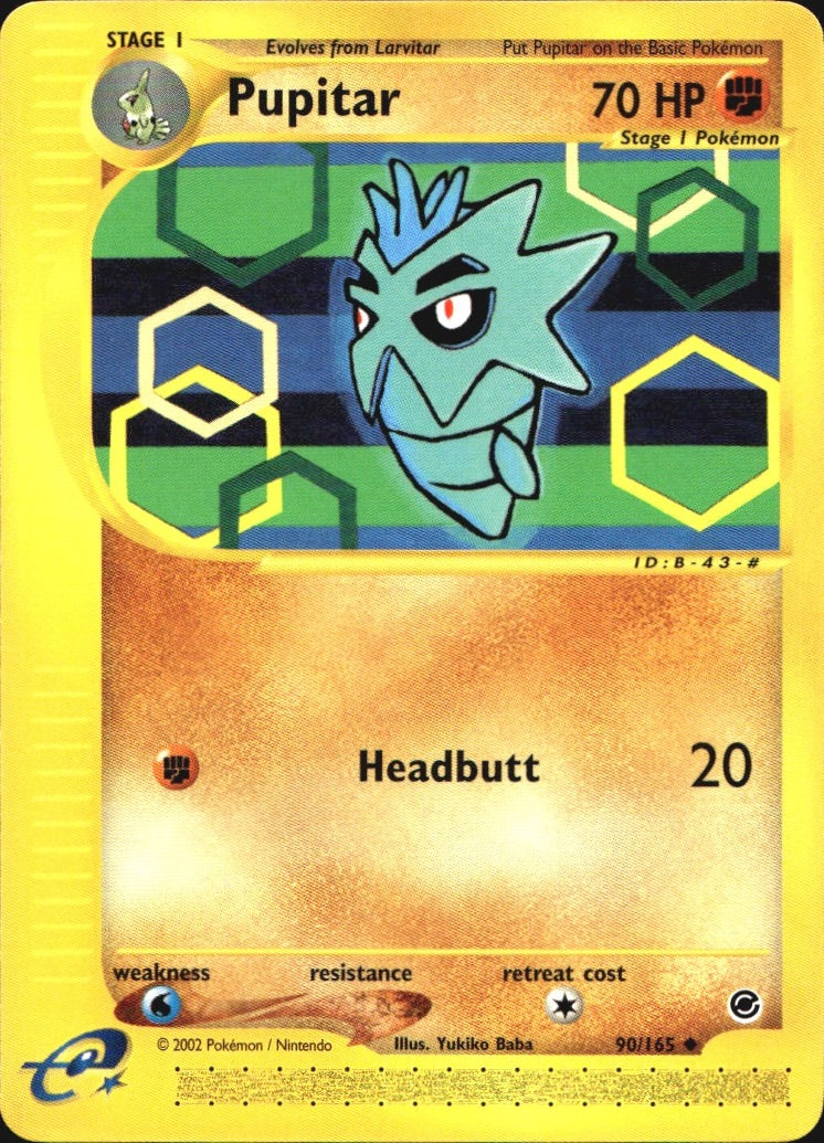 Pupitar 90/165 Uncommon Expedition Base Set Pokemon Near Mint