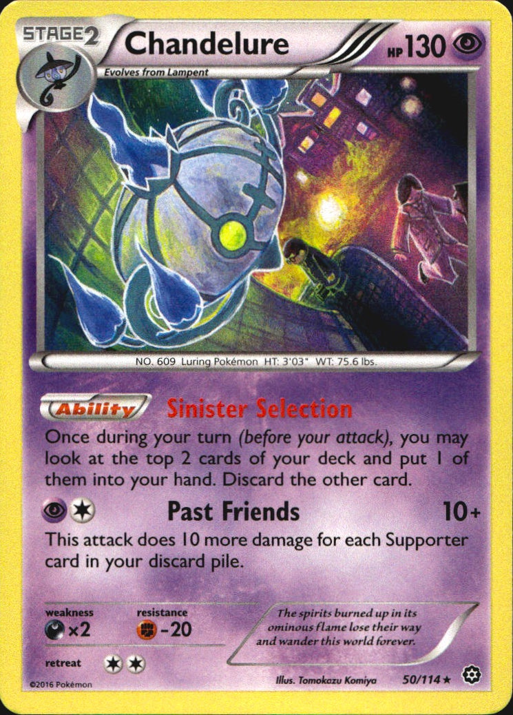 Chandelure 50/114 Holo Rare Steam Siege Pokemon Near Mint