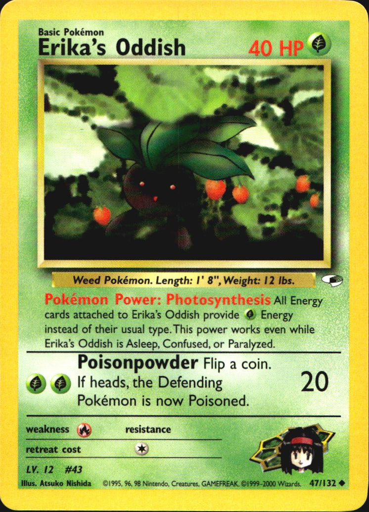 Erika's Oddish 47/132 Uncommon Gym Heroes Pokemon Near Mint