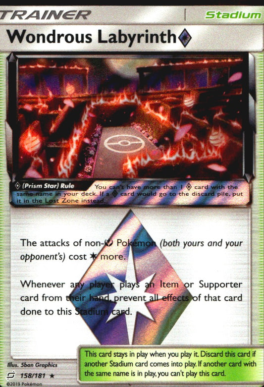 Wondrous Labyrinth ◇ 158/181 Rare Prism Star Team Up Pokemon Reverse Holo NM