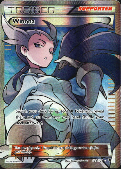 Winona 108/108 Rare Ultra Roaring Skies Pokemon Near Mint