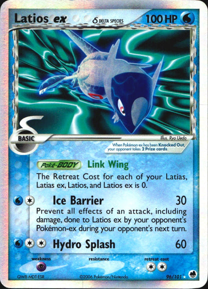Latios ex 96/101 Holo Rare EX Dragon Frontiers Pokemon Lightly Played
