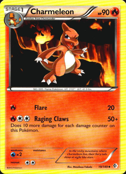 Charmeleon 19/149 Uncommon Boundaries Crossed Pokemon Near Mint