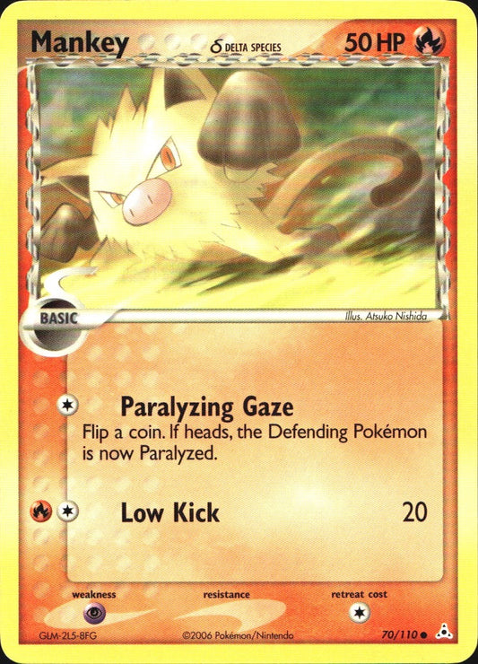 Mankey 70/110 Common Holon Phantoms Pokemon Near Mint