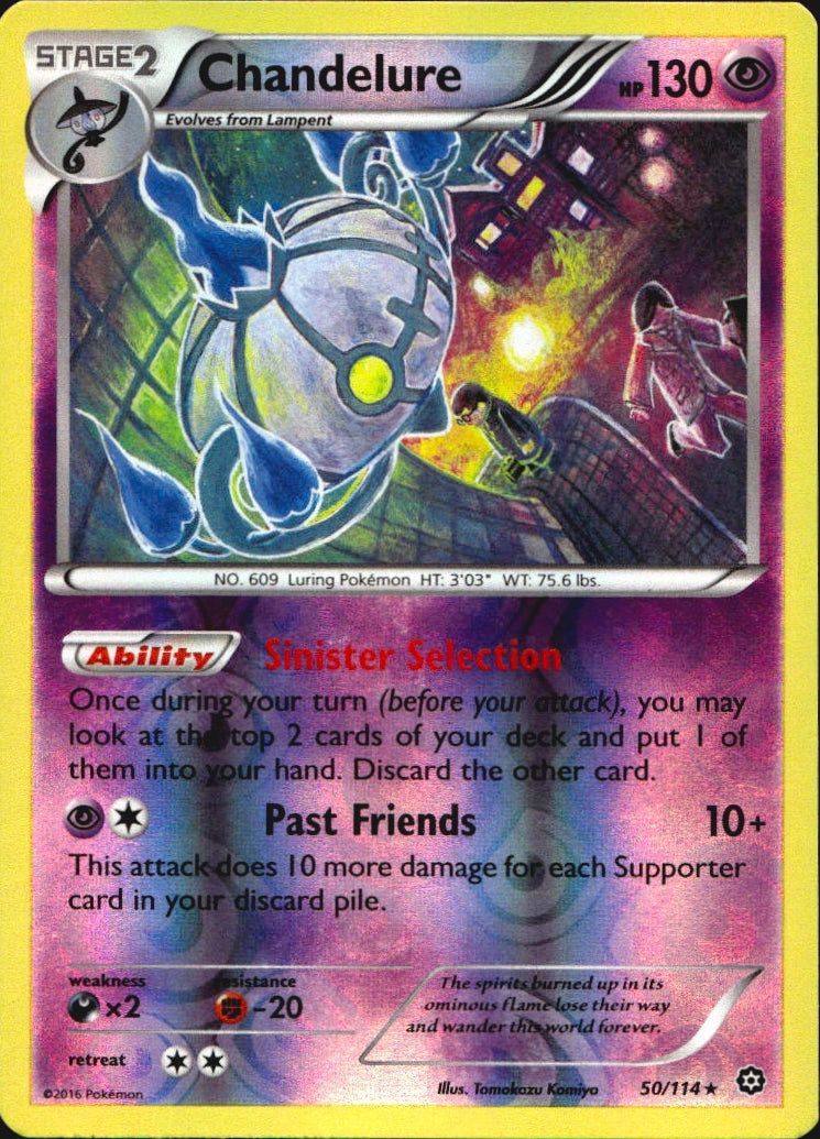 Chandelure 50/114 Steam Siege Pokemon Reverse Holo Near Mint