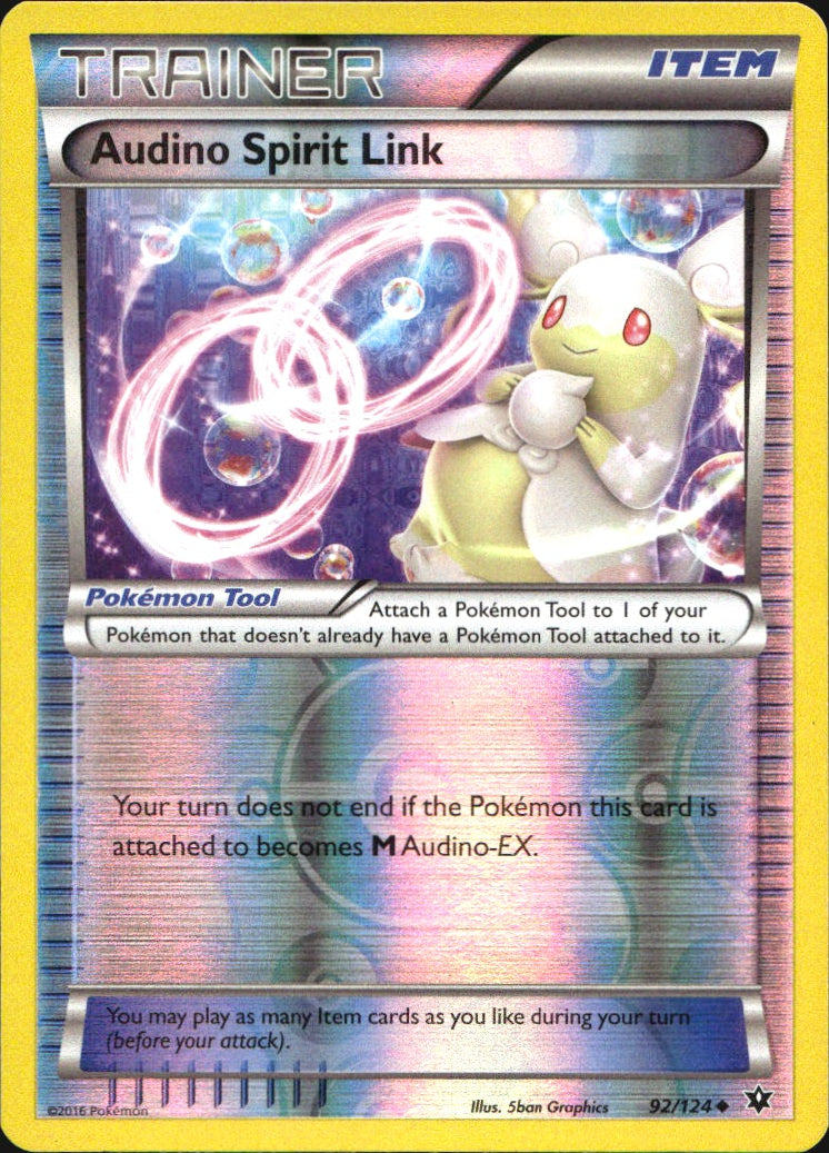 Audino Spirit Link 92/124 Uncommon Fates Collide Pokemon Reverse Holo Near Mint