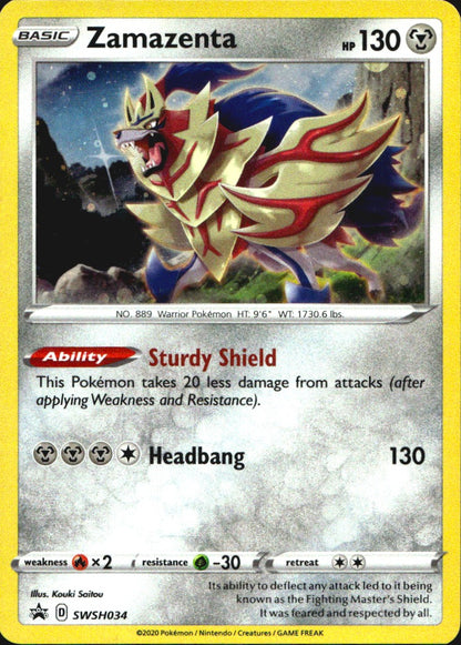 Zamazenta SWSH034 Promo SWSH Black Star Pokemon Near Mint
