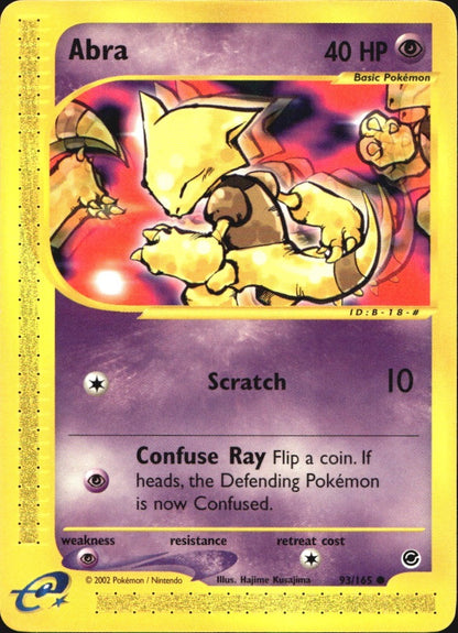 Abra 93/165 Common Expedition Base Set Pokemon Near Mint