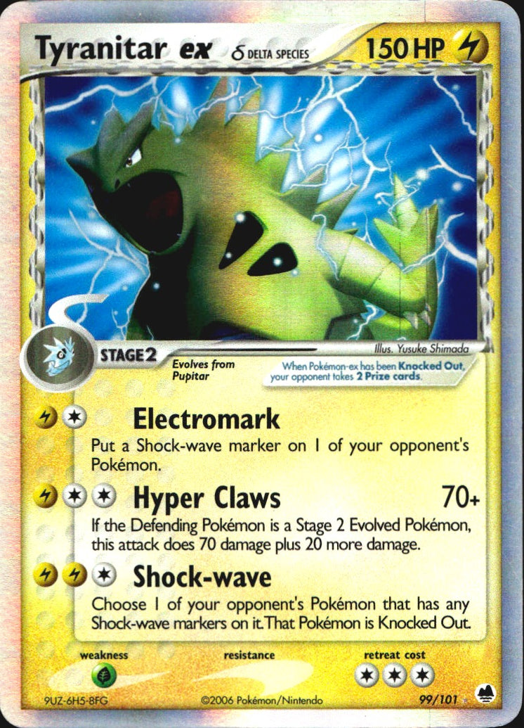 Tyranitar ex 99/101 Holo Rare EX Dragon Frontiers Pokemon Lightly Played