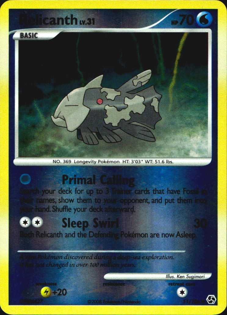 Relicanth 51/106 Uncommon Great Encounters Pokemon Reverse Holo Near Mint