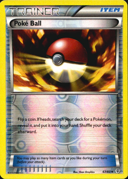 Poke Ball 67/83 Uncommon Generations Pokemon Reverse Holo Near Mint