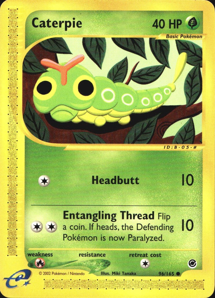 Caterpie 96/165 Common Expedition Base Set Pokemon Near Mint