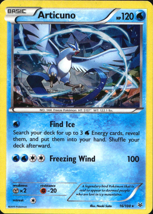 Articuno 16/108 Cracked Ice Holo Rare Roaring Skies Pokemon Near Mint