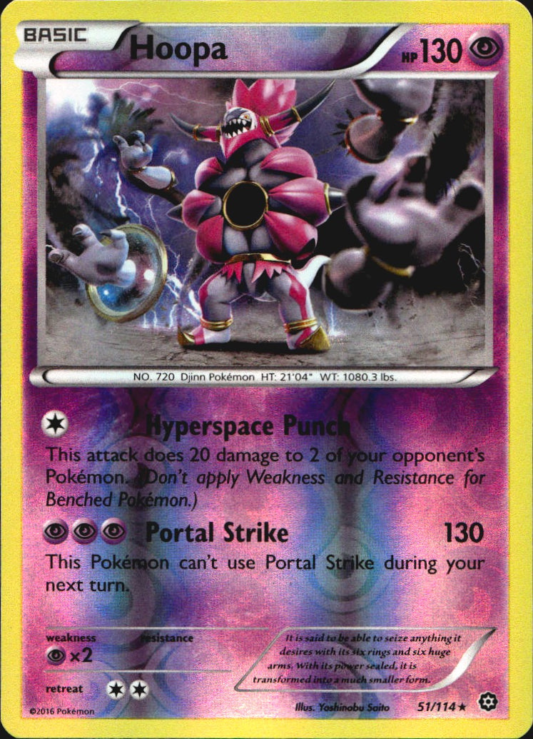 Hoopa 51/114 Rare Steam Siege Pokemon Reverse Holo Near Mint