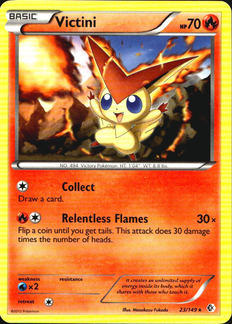 Victini 23/149 Rare Boundaries Crossed Pokemon Near Mint