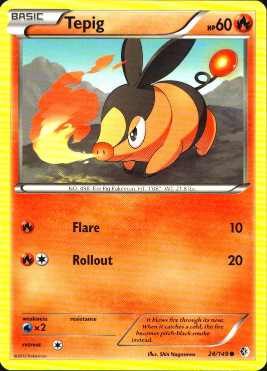 Tepig 24/149 Common Boundaries Crossed Pokemon Near Mint