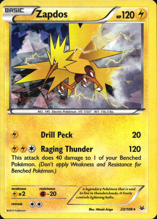 Zapdos 23/108 Cracked Ice Holo Rare Roaring Skies Pokemon Near Mint