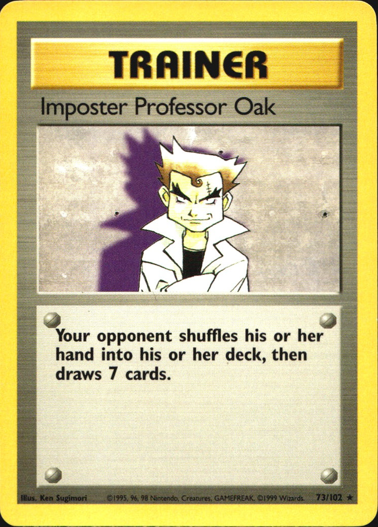 Imposter Professor Oak 73/102 Rare Base Set Unlimited Pokemon Near Mint