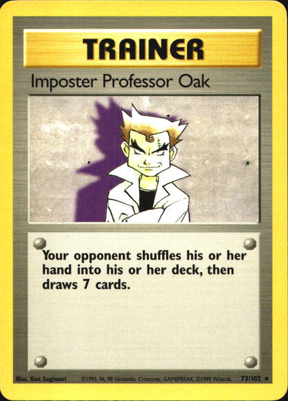 Imposter Professor Oak 73/102 Rare Base Set Unlimited Pokemon Near Mint