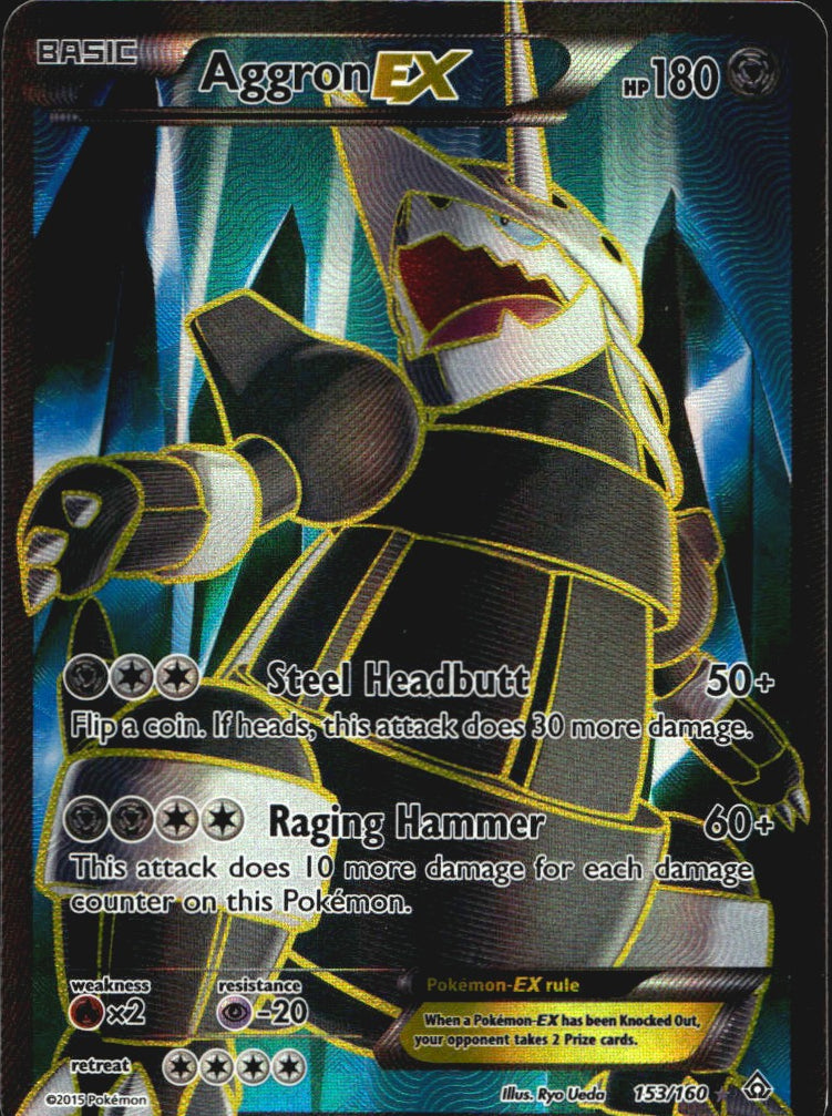 Aggron EX 153/160 Rare Ultra Primal Clash Pokemon Near Mint